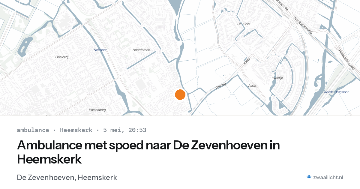 Ambulance met spoed naar De Zevenhoeven in Heemskerk — 5 mei 2026