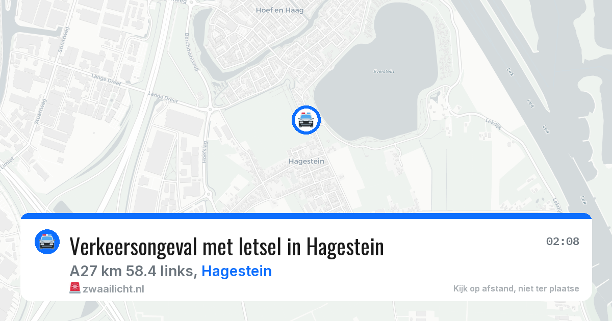 Verkeersongeval met letsel in Hagestein — 26 jul 2026