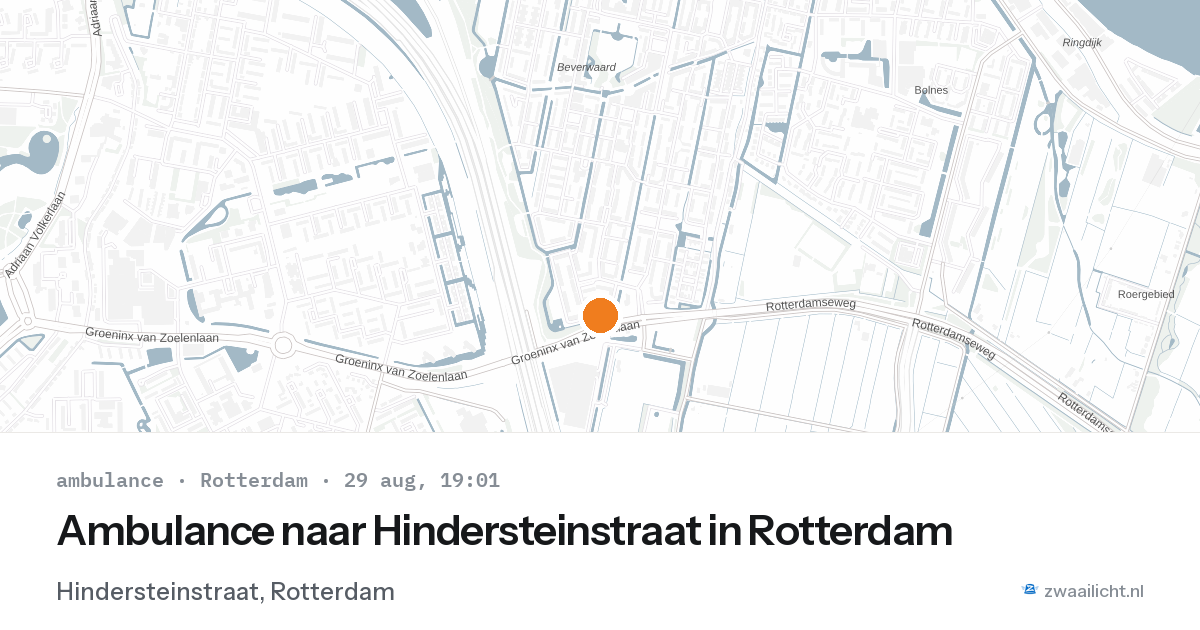 Ambulance naar Hindersteinstraat in Rotterdam — 29 aug 2026