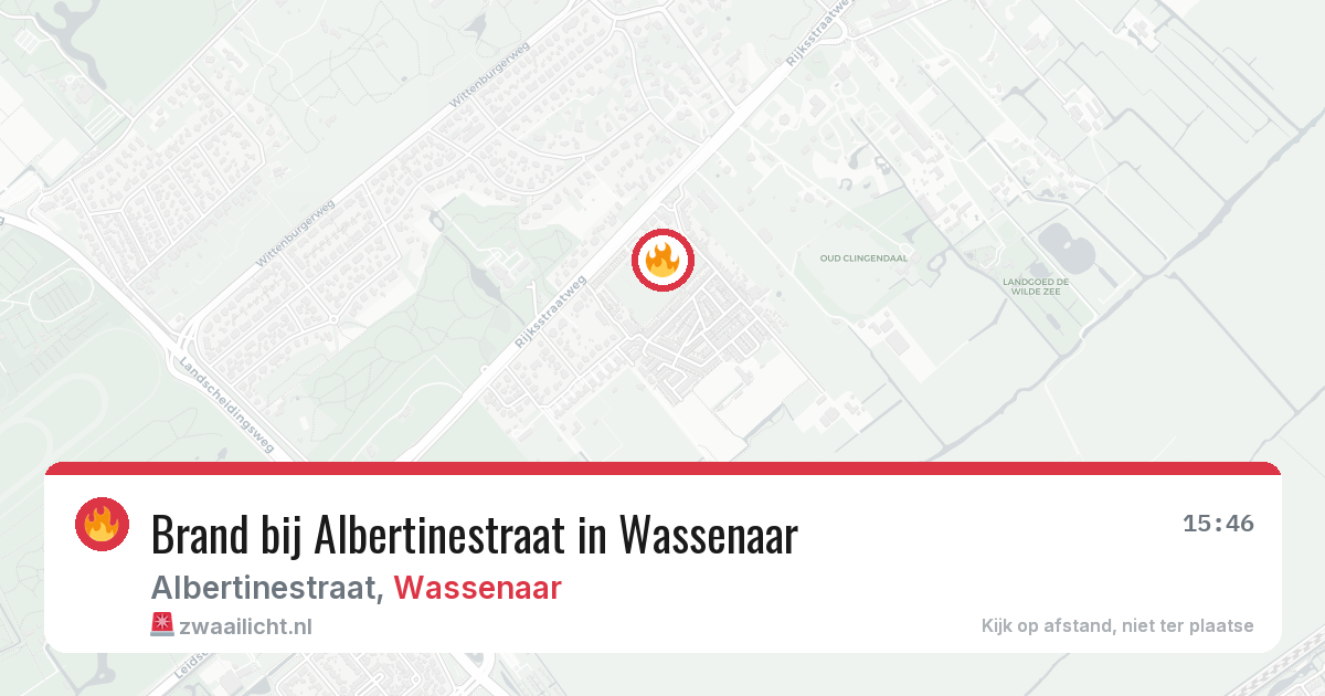 Brand bij Albertinestraat in Wassenaar — 25 jul 2026