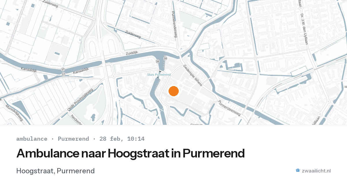 Ambulance naar Hoogstraat in Purmerend — 28 feb 2026