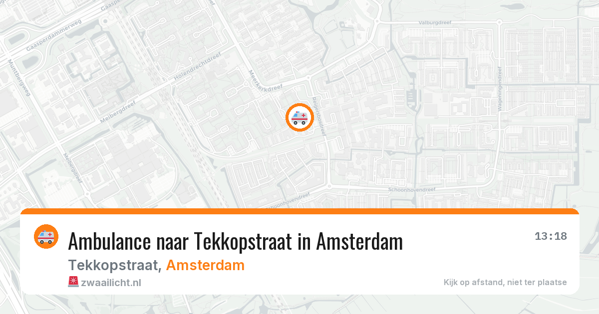 Ambulance naar Tekkopstraat in Amsterdam — 26 mei 2026