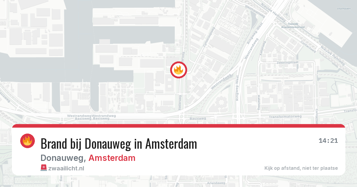 Brand bij Donauweg in Amsterdam — 13 aug 2026