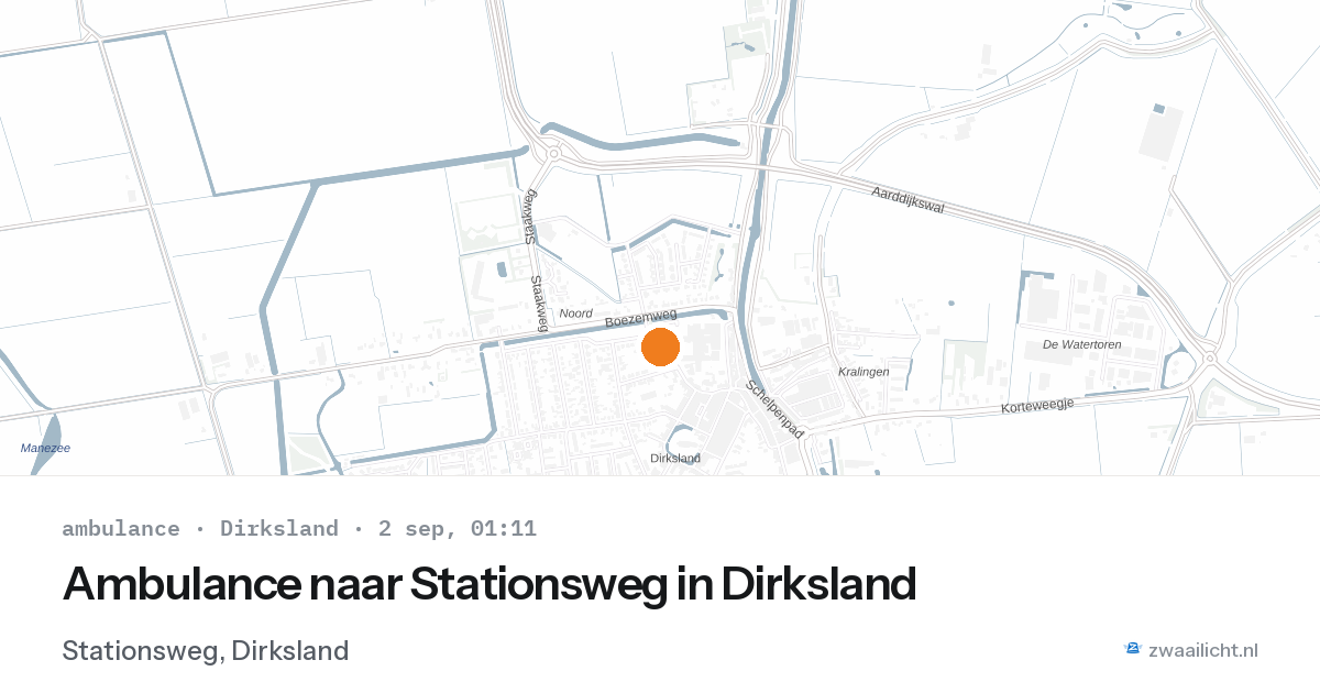 Ambulance naar Stationsweg in Dirksland — 1 sep 2026
