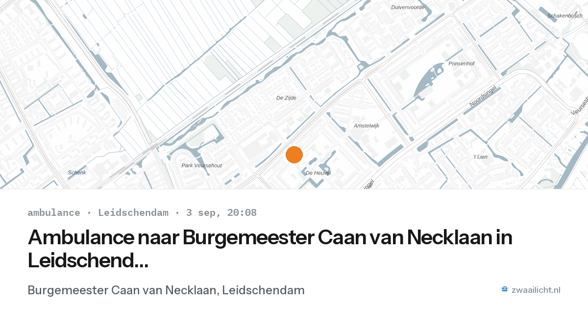 Ambulance naar Burgemeester Caan van Necklaan in Leidschendam — 3 sep 2026