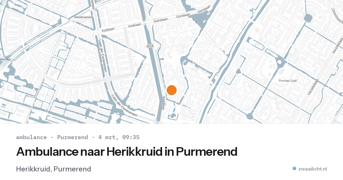 Ambulance naar Herikkruid in Purmerend — 4 mrt 2026