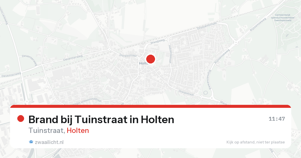 Brand bij Tuinstraat in Holten — 19 aug 2026