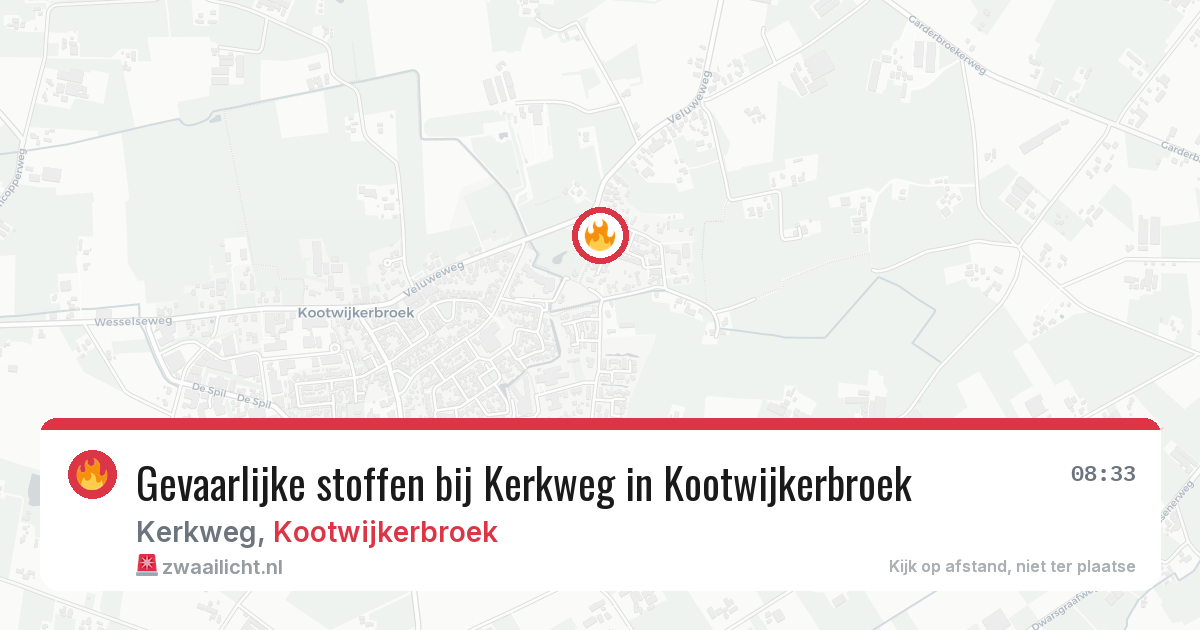 Gevaarlijke stoffen bij Kerkweg in Kootwijkerbroek — 15 jul 2026