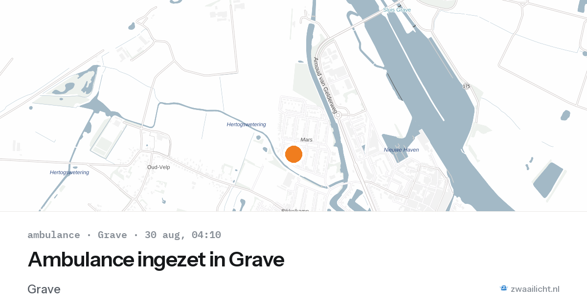 Ambulance ingezet in Grave — 30 aug 2026