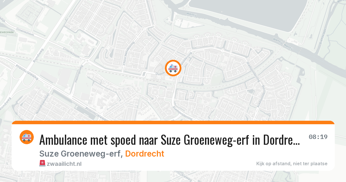 Ambulance met spoed naar Suze Groeneweg-erf in Dordrecht — 15 jul 2026