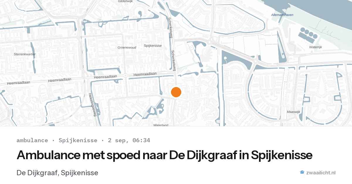 Ambulance met spoed naar De Dijkgraaf in Spijkenisse — 2 sep 2026