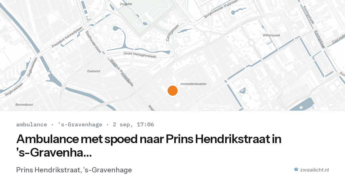 Ambulance met spoed naar Prins Hendrikstraat in 's-Gravenhage — 2 sep 2026