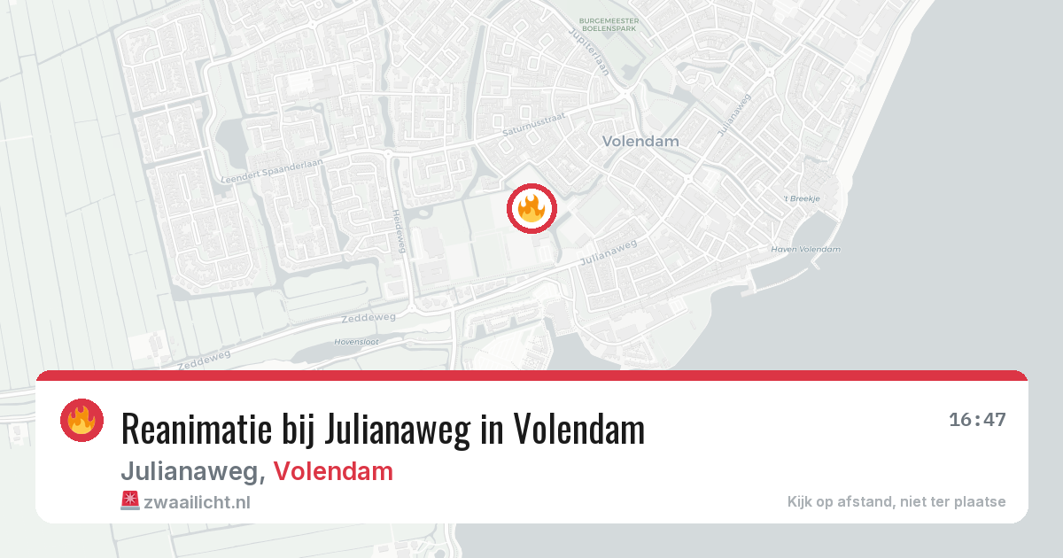 Reanimatie bij Julianaweg in Volendam — 1 mrt 2026