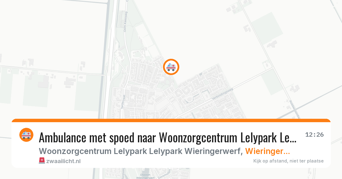 Ambulance met spoed naar Woonzorgcentrum Lelypark Lelypark Wieringerwerf in Wieringerwerf — 16 apr 2026
