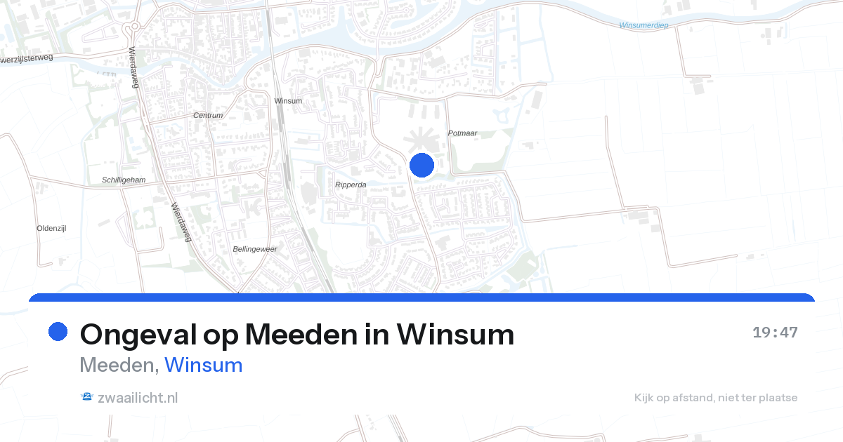 Ongeval op Meeden in Winsum — 25 aug 2026