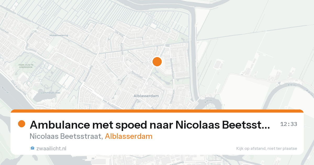 Ambulance met spoed naar Nicolaas Beetsstraat in Alblasserdam — 28 mei 2026