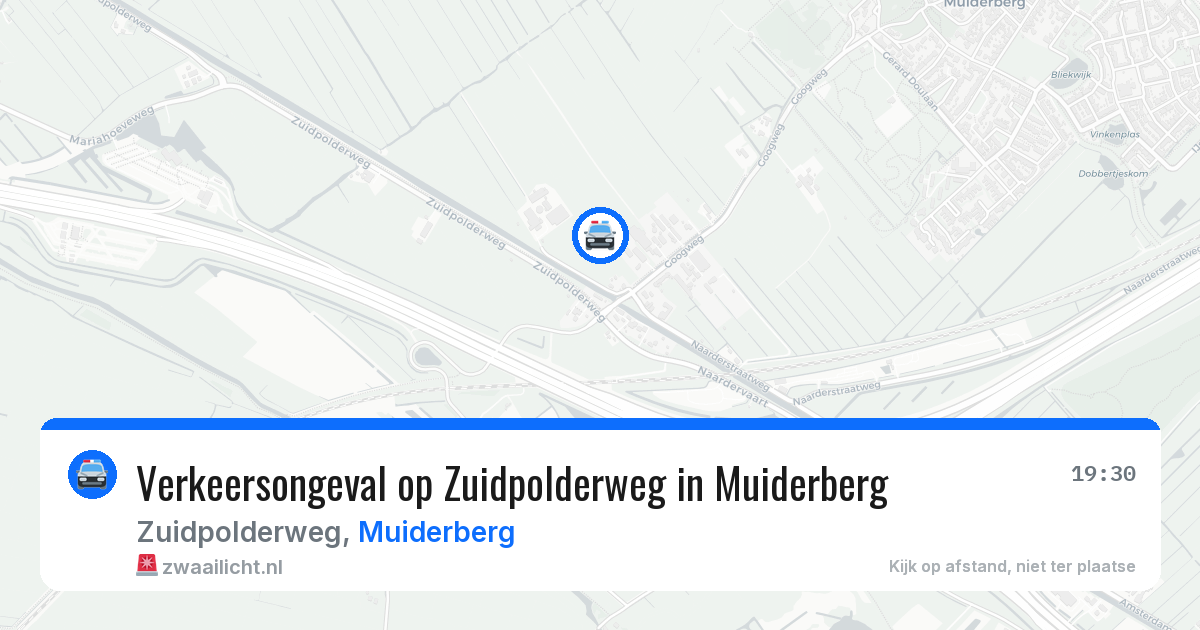 Verkeersongeval op Zuidpolderweg in Muiderberg — 27 feb 2026