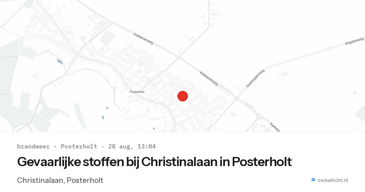 Gevaarlijke stoffen bij Christinalaan in Posterholt — 28 aug 2026