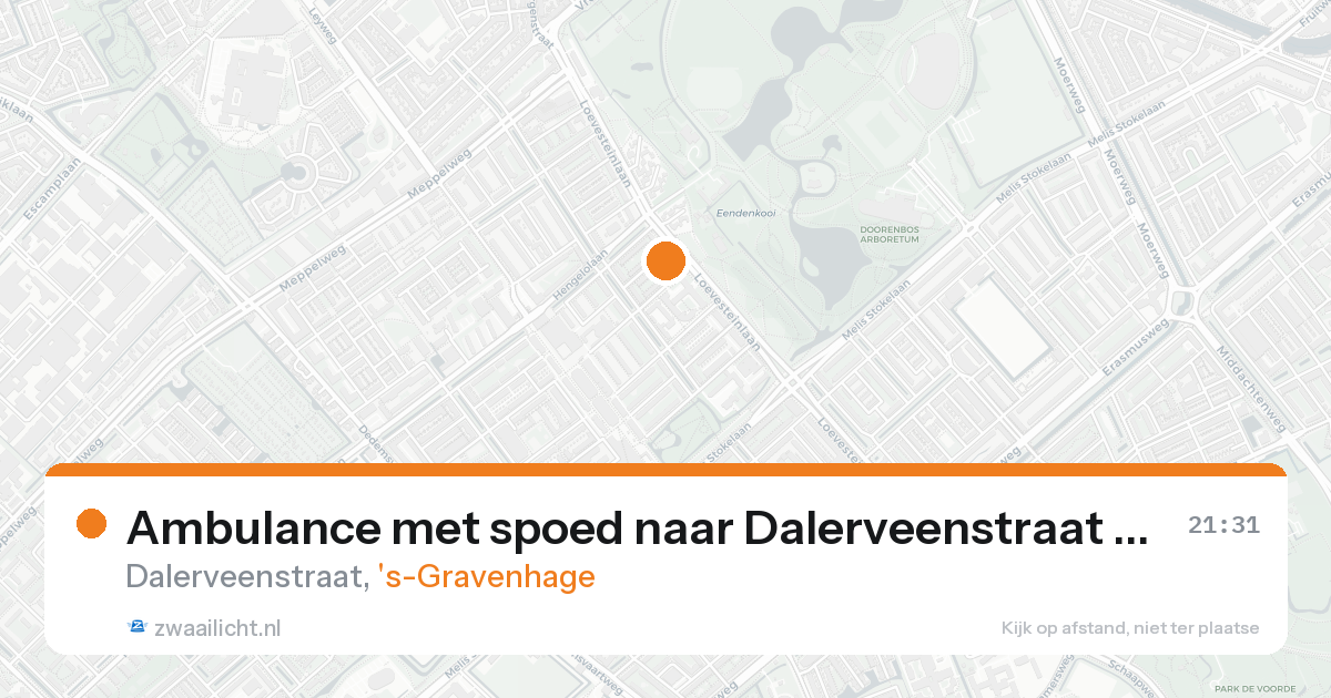 Ambulance met spoed naar Dalerveenstraat in 's-Gravenhage — 15 aug 2026