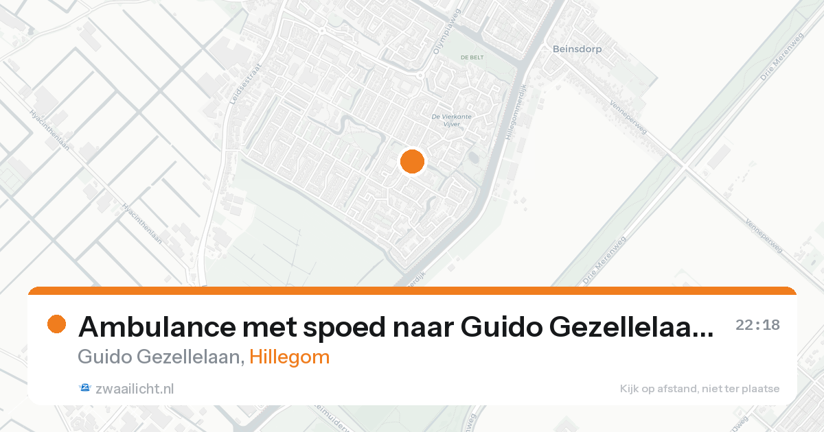 Ambulance met spoed naar Guido Gezellelaan in Hillegom — 6 jun 2026