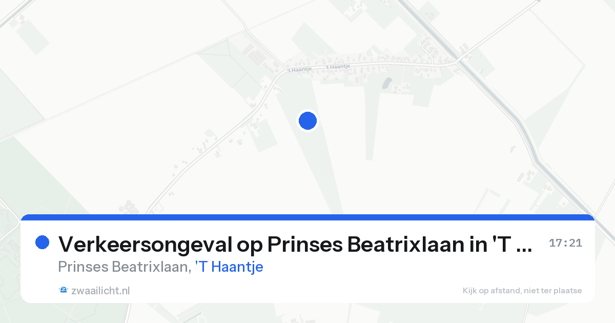Verkeersongeval op Prinses Beatrixlaan in 'T Haantje — 20 aug 2026