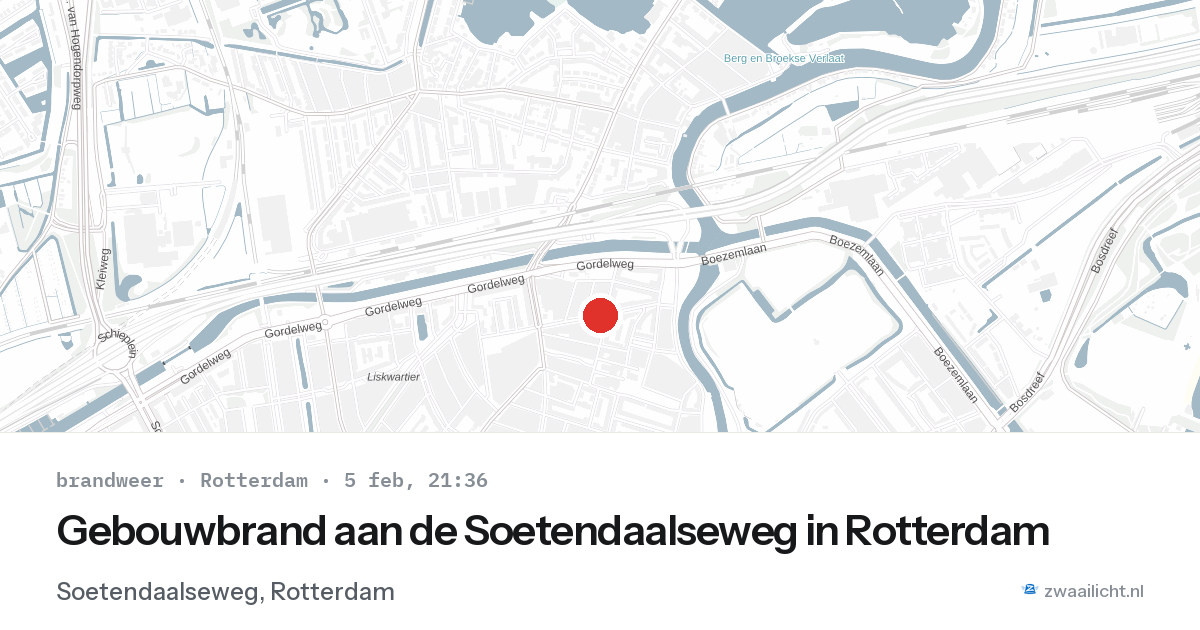 Gebouwbrand aan de Soetendaalseweg in Rotterdam — 5 feb 2026