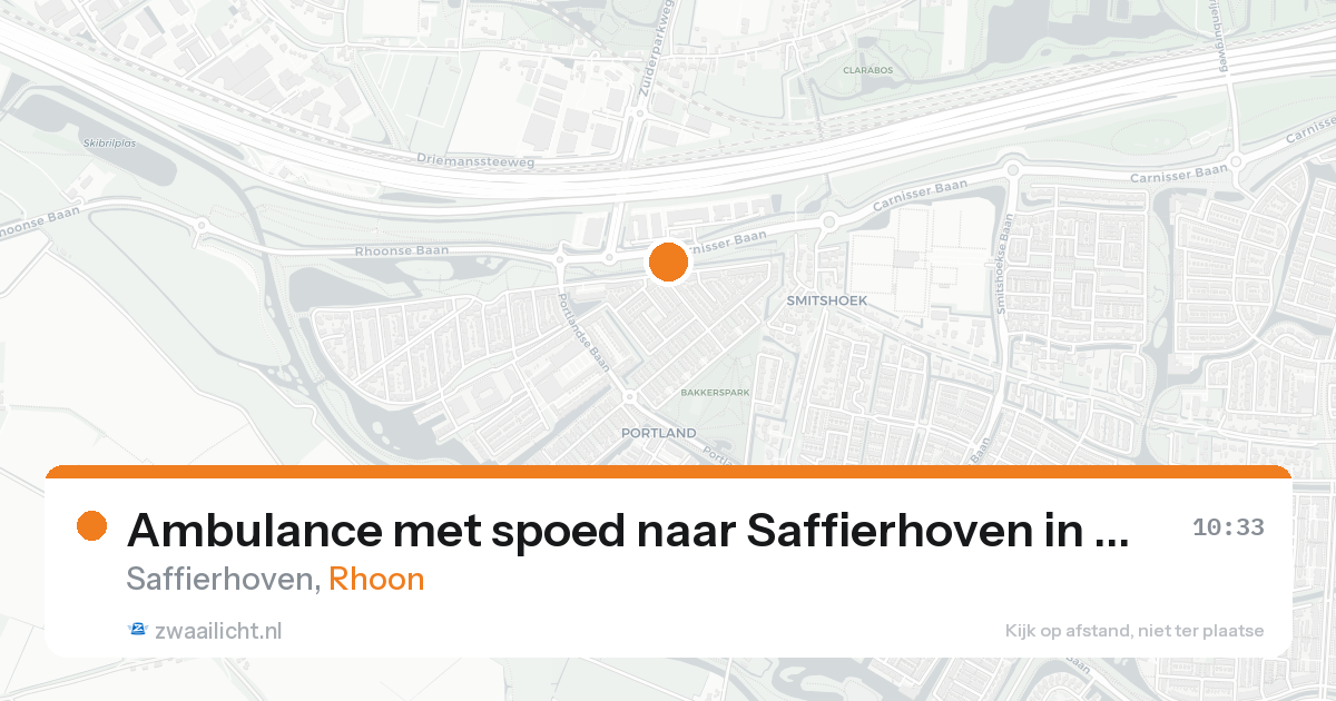 Ambulance met spoed naar Saffierhoven in Rhoon — 15 aug 2026