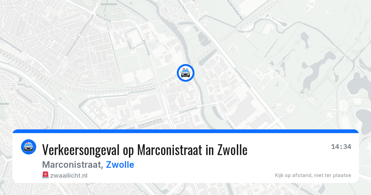Verkeersongeval op Marconistraat in Zwolle — 22 mei 2026