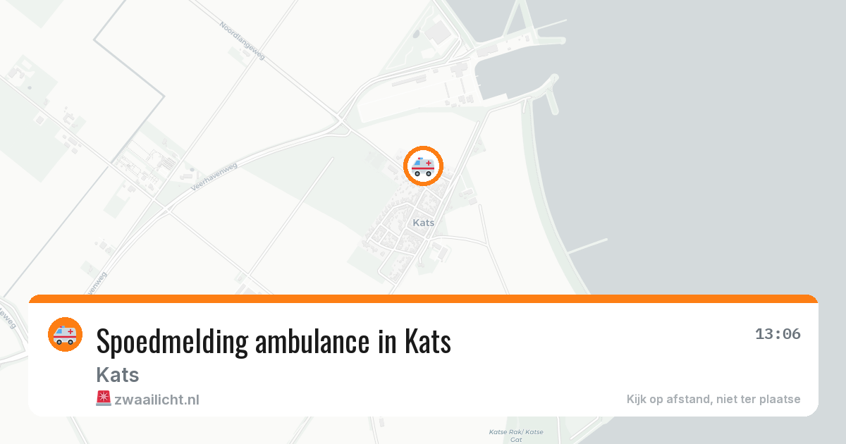 Spoedmelding ambulance in Kats — 5 aug 2026