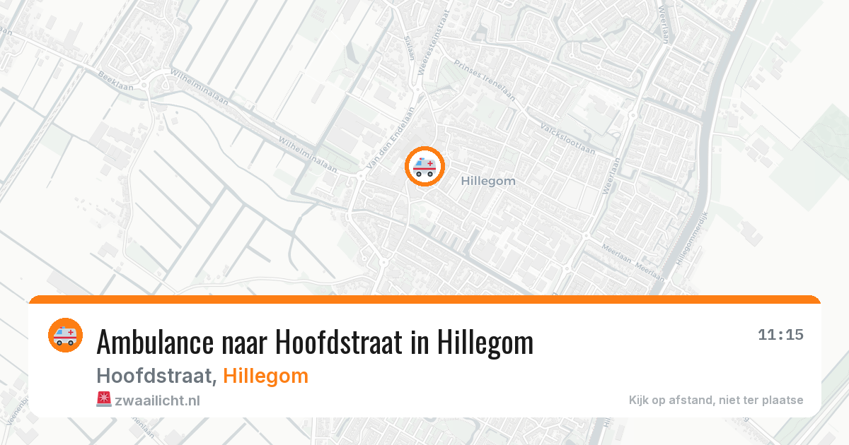 Ambulance naar Hoofdstraat in Hillegom — 4 jul 2026