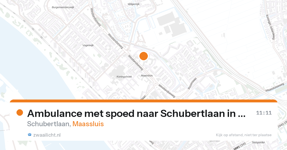 Ambulance met spoed naar Schubertlaan in Maassluis — 27 aug 2026