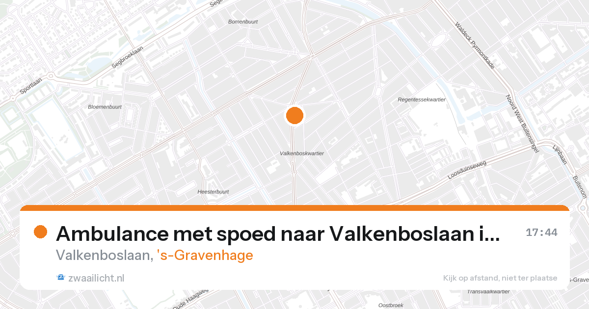 Ambulance met spoed naar Valkenboslaan in 's-Gravenhage — 28 aug 2026