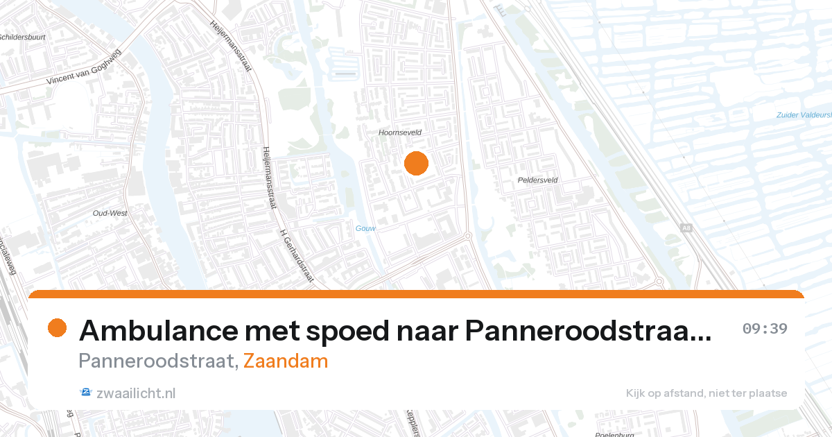 Ambulance met spoed naar Panneroodstraat in Zaandam — 15 jun 2026