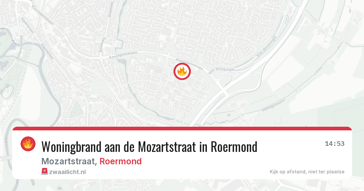 Woningbrand aan de Mozartstraat in Roermond — 14 feb 2026