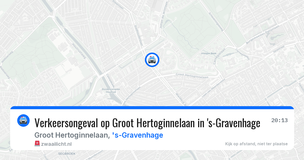 Verkeersongeval op Groot Hertoginnelaan in 's-Gravenhage — 13 aug 2026