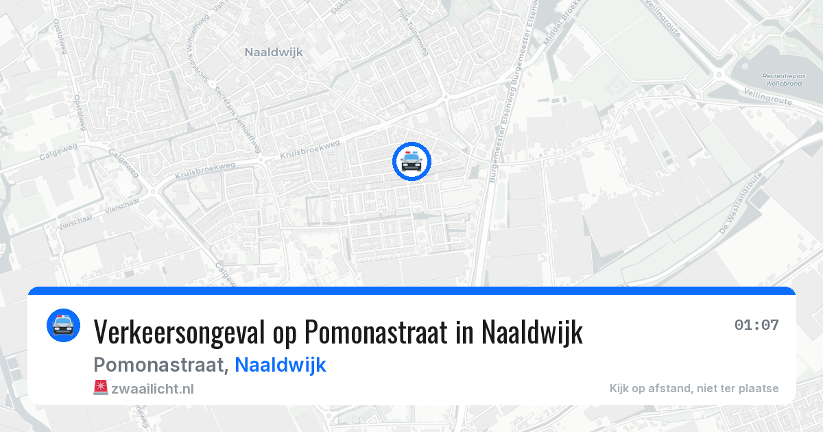 Verkeersongeval op Pomonastraat in Naaldwijk — 8 mei 2026
