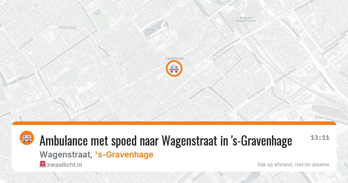 Ambulance met spoed naar Wagenstraat in 's-Gravenhage — 16 mrt 2026