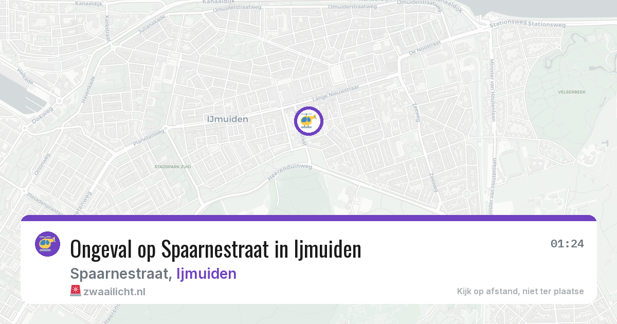 Ongeval op Spaarnestraat in Ijmuiden — 26 jul 2026