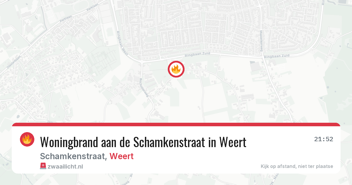 Woningbrand aan de Schamkenstraat in Weert — 7 jul 2026