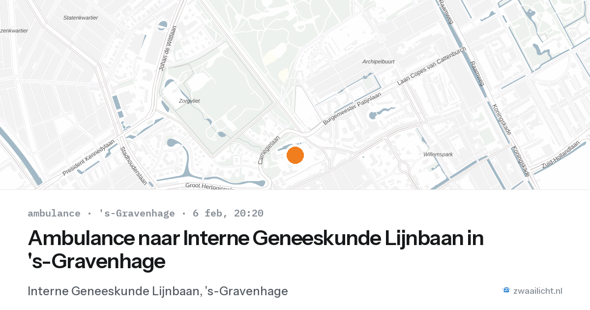 Ambulance naar Interne Geneeskunde Lijnbaan in 's-Gravenhage — 6 feb 2026