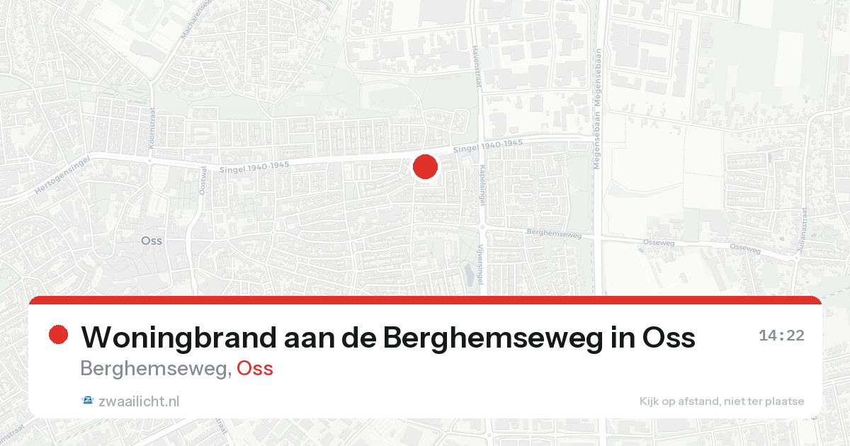 Woningbrand aan de Berghemseweg in Oss — 15 aug 2026