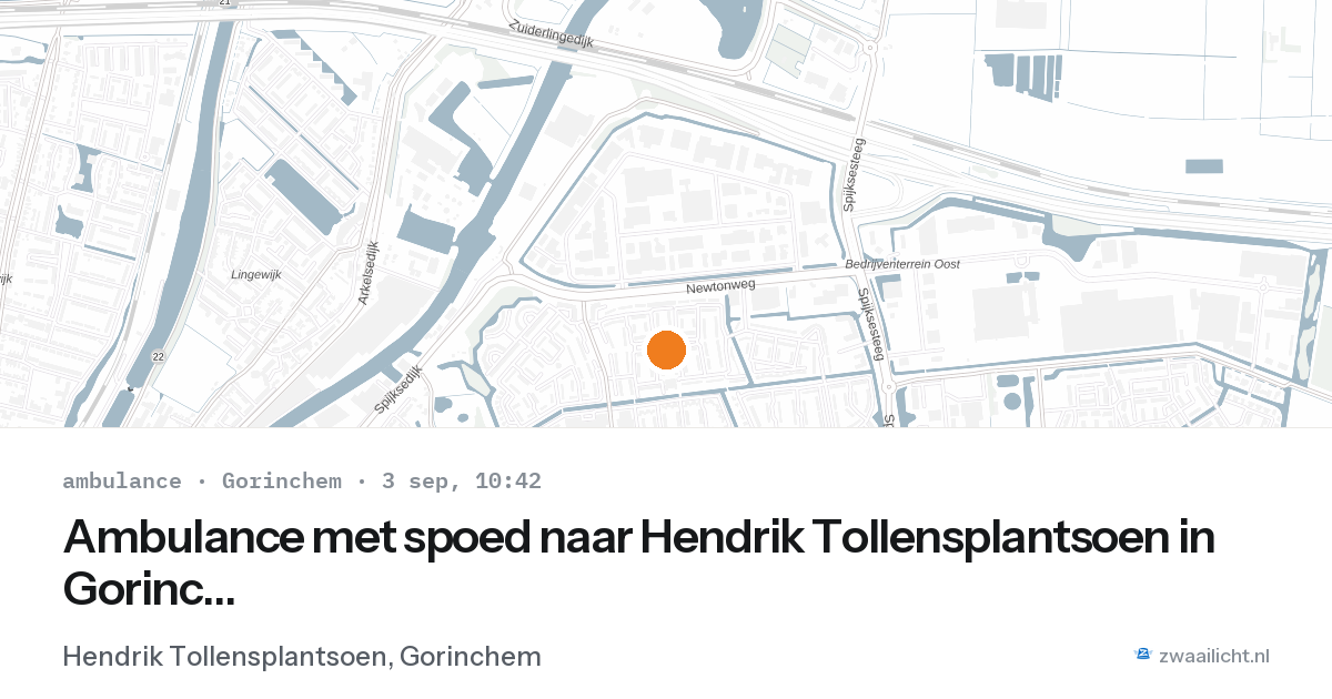 Ambulance met spoed naar Hendrik Tollensplantsoen in Gorinchem — 3 sep 2026