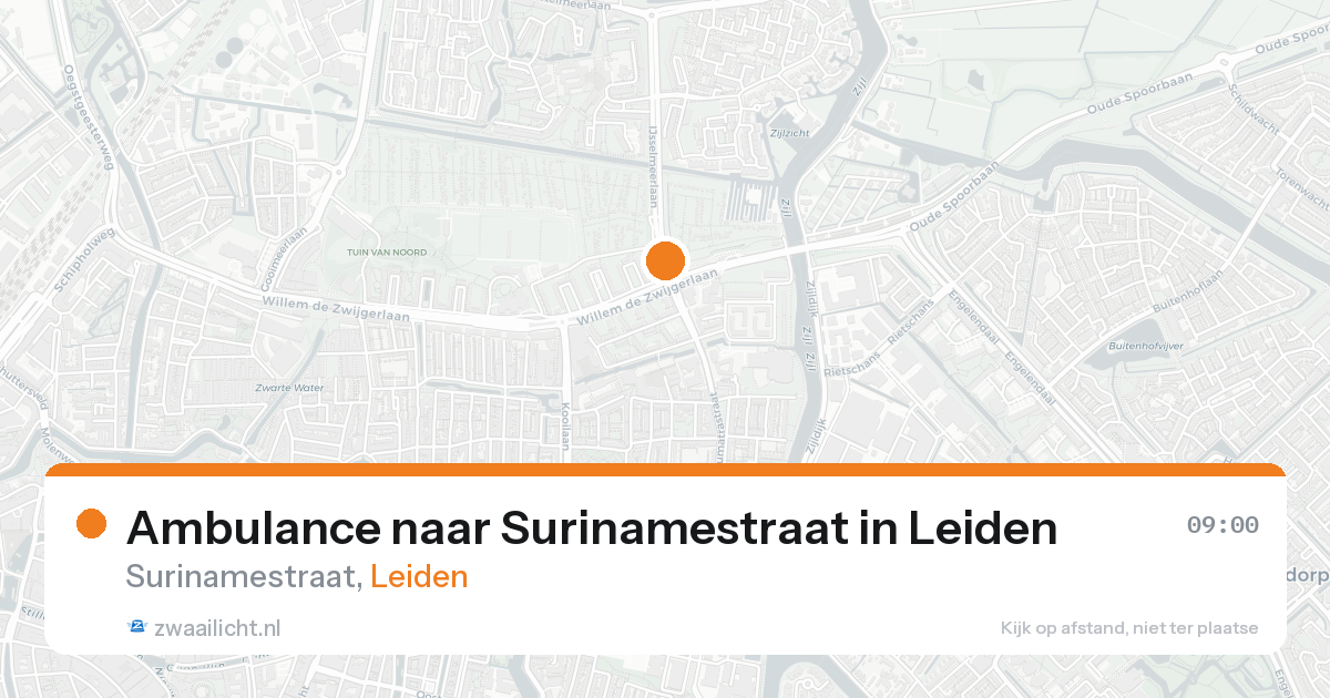 Ambulance naar Surinamestraat in Leiden — 15 aug 2026