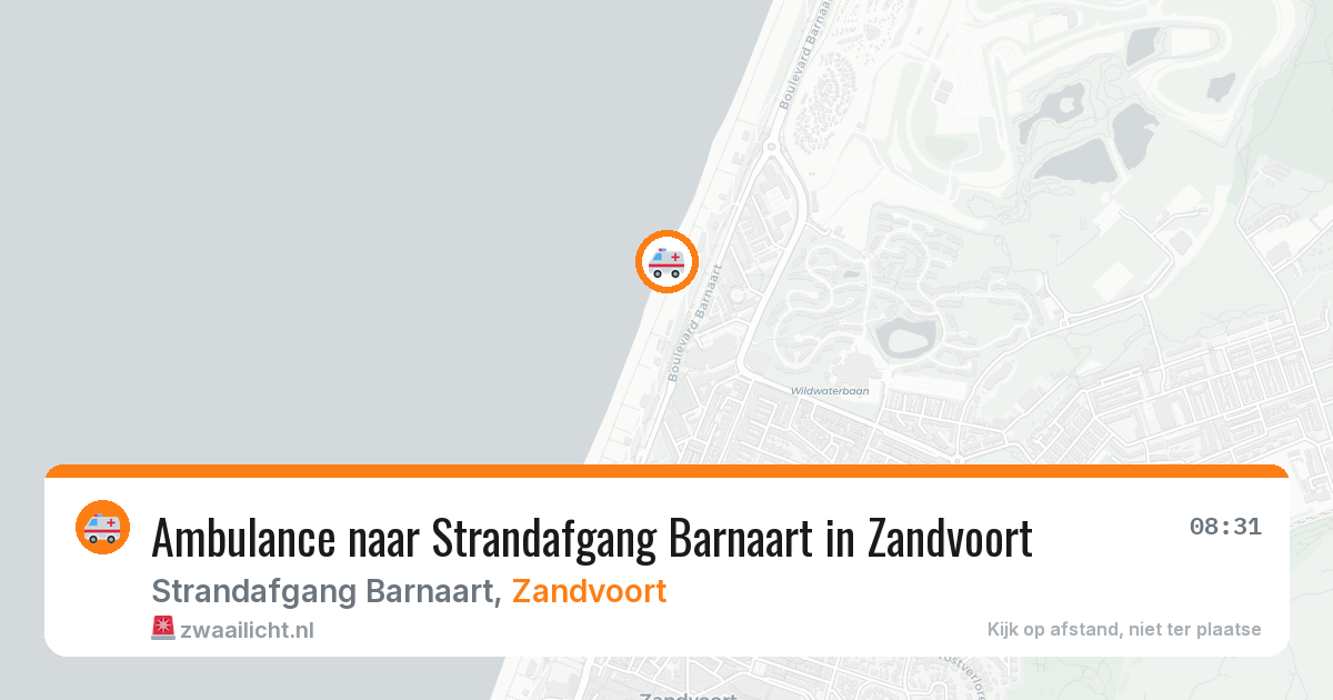 Ambulance naar Strandafgang Barnaart in Zandvoort — 4 aug 2026