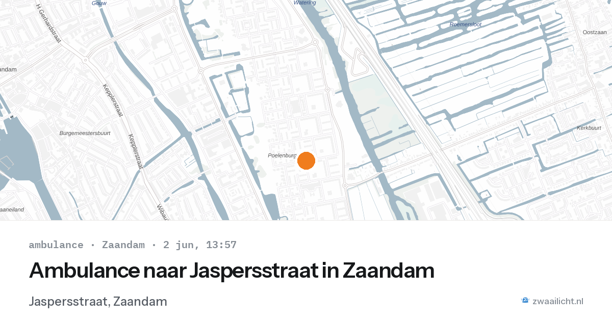 Ambulance naar Jaspersstraat in Zaandam — 2 jun 2026