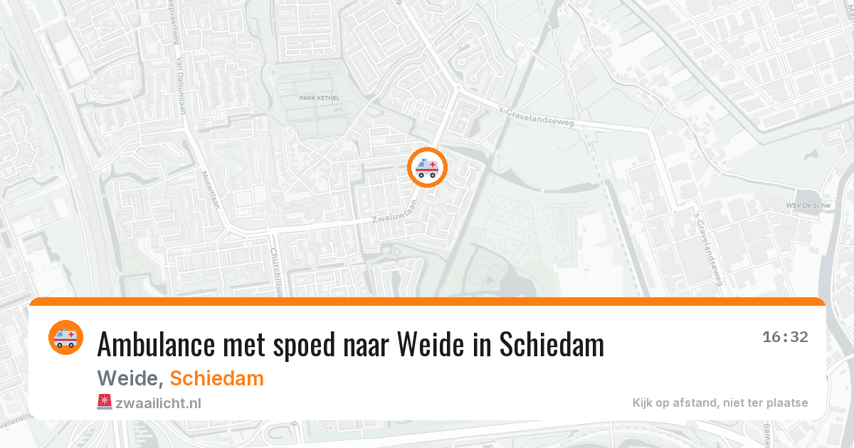 Ambulance met spoed naar Weide in Schiedam — 17 mei 2026