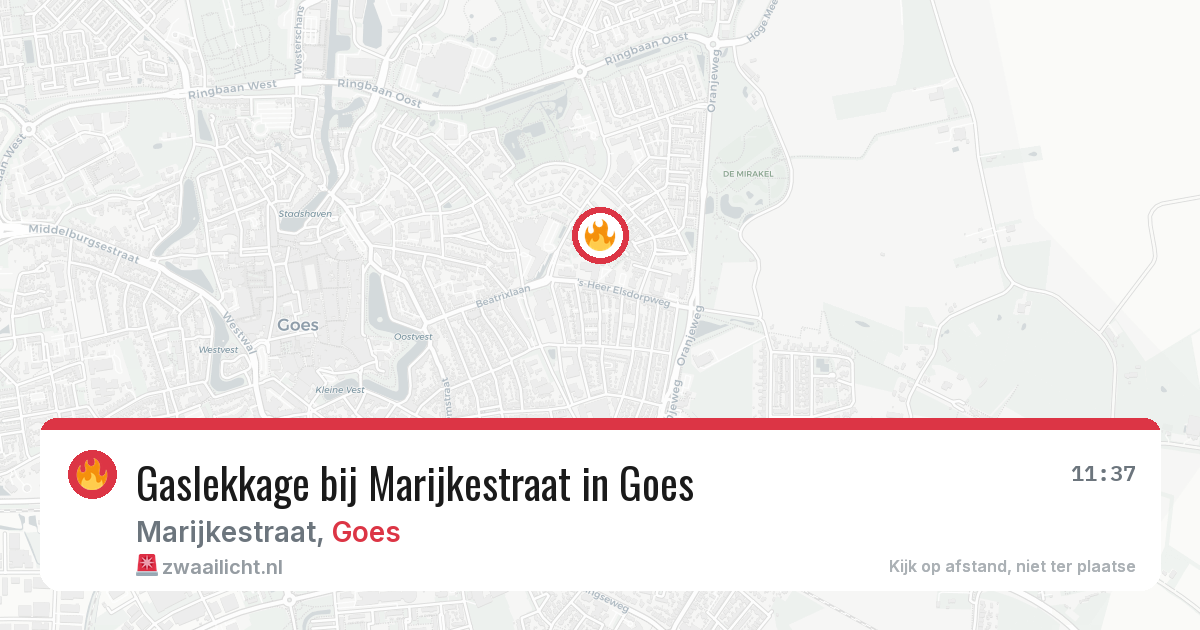 Gaslekkage bij Marijkestraat in Goes — 30 jun 2026