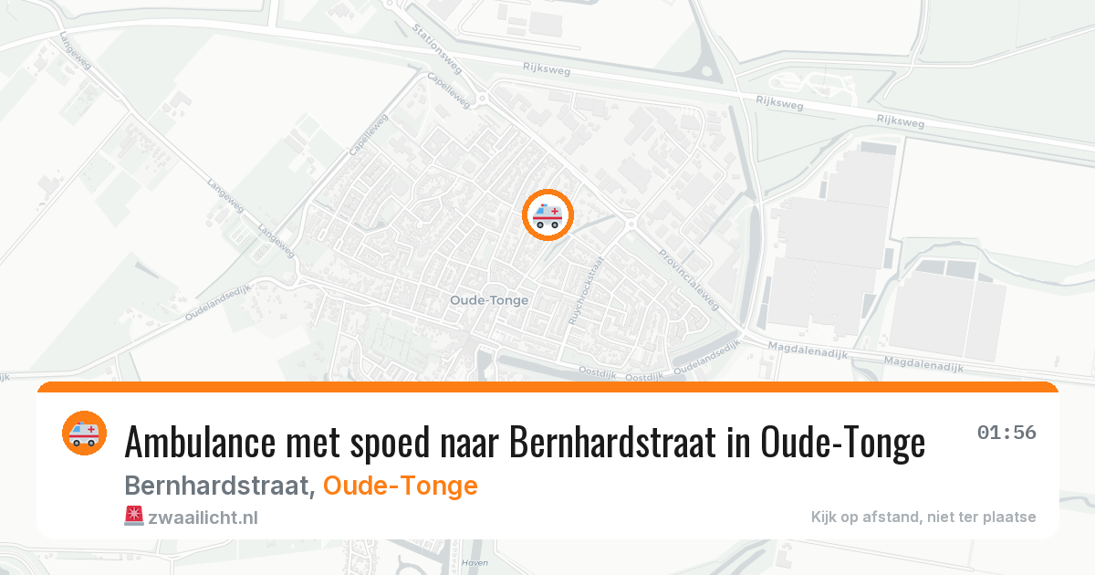 Ambulance met spoed naar Bernhardstraat in Oude-Tonge — 14 aug 2026