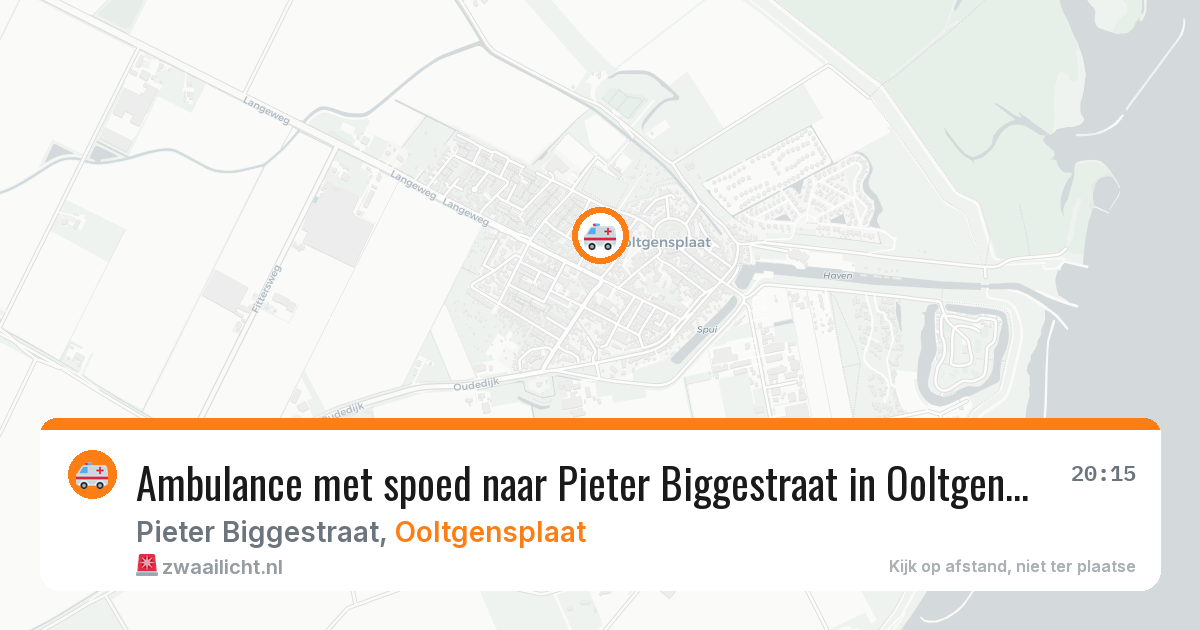 Ambulance met spoed naar Pieter Biggestraat in Ooltgensplaat — 12 aug 2026