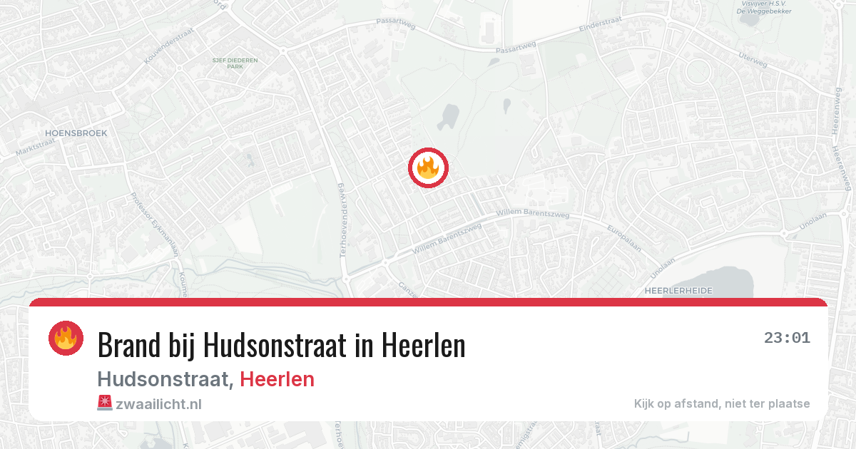 Brand bij Hudsonstraat in Heerlen — 10 jun 2026